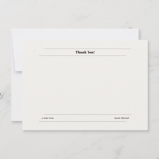 Correspondance Carte de remerciement personnalisée minimaliste (Devant)