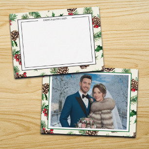 Correspondance Carte de remerciement photo de mariage d'hiver aux