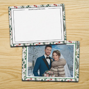 Correspondance Carte de remerciement photo de mariage hivernal av