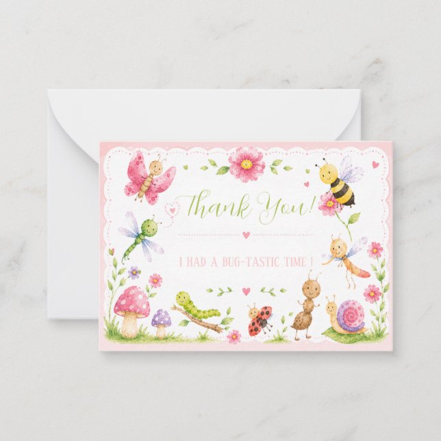 Correspondance Carte de remerciement Pink Bugs ! (Devant)