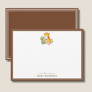 Correspondance Carte de remerciement pour baby shower avec un gar