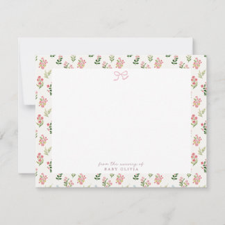 Correspondance Carte de remerciement pour la nurserie à fleurs ro