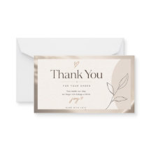 Carte de remerciement pour les clients