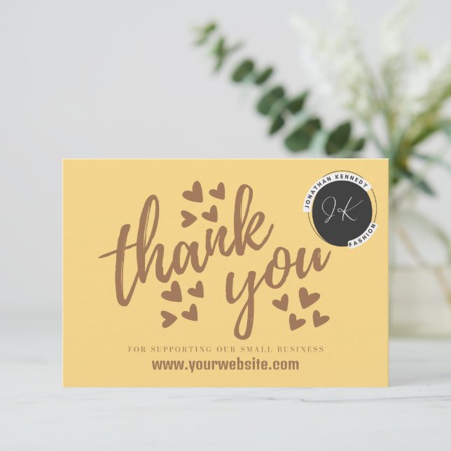 Correspondance Carte de remerciement pour petite entreprise (Debout devant)