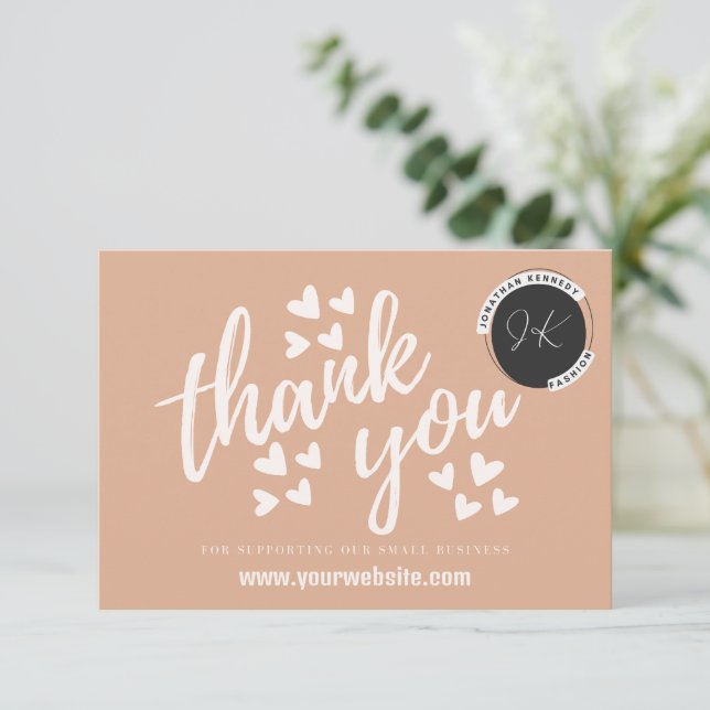 Correspondance Carte de remerciement pour petite entreprise (Debout devant)