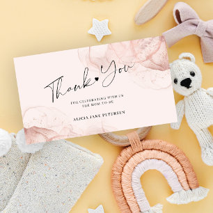 Correspondance Carte de remerciement rose gold baby shower budget