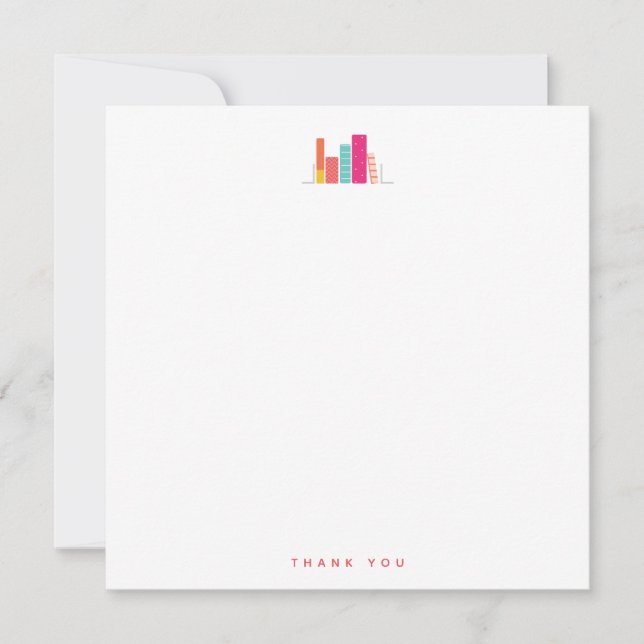 Correspondance Carte de remerciement Ver dans les livres en corai (Devant)