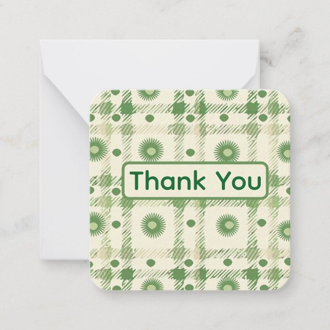 Correspondance Carte de remerciement verte (Devant)