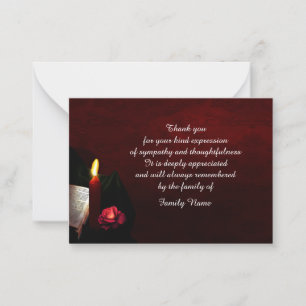 Correspondance Carte de remerciements à bougie rouge