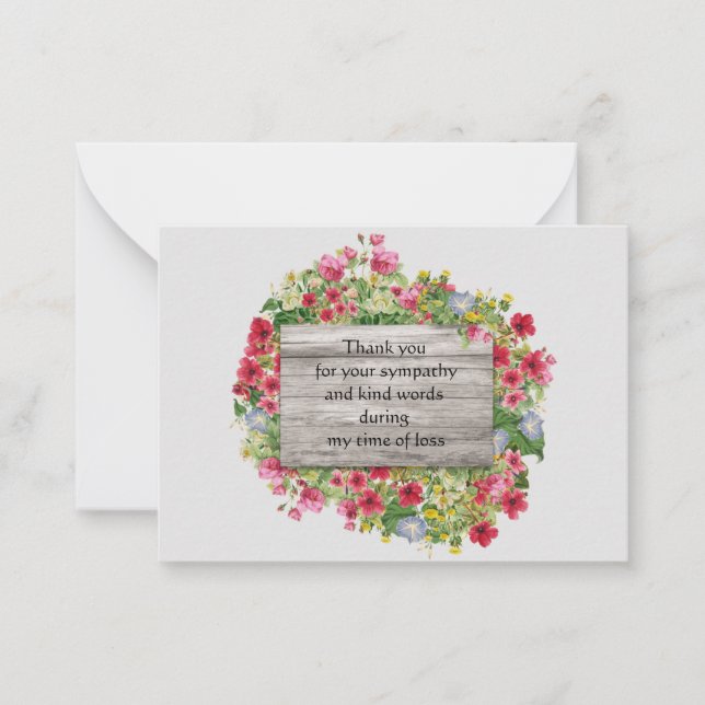 Correspondance Carte de remerciements à fleurs rose (Devant)