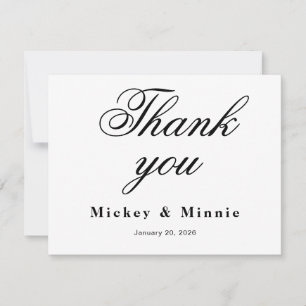 Correspondance Carte de remerciements de mariage élégant avec un