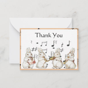Correspondance Carte de remerciements de musicien de lapin