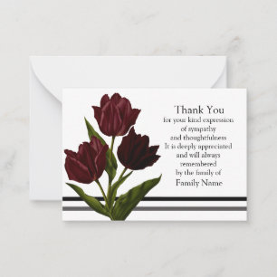 Correspondance Carte de remerciements des Tulipes rouges profonde