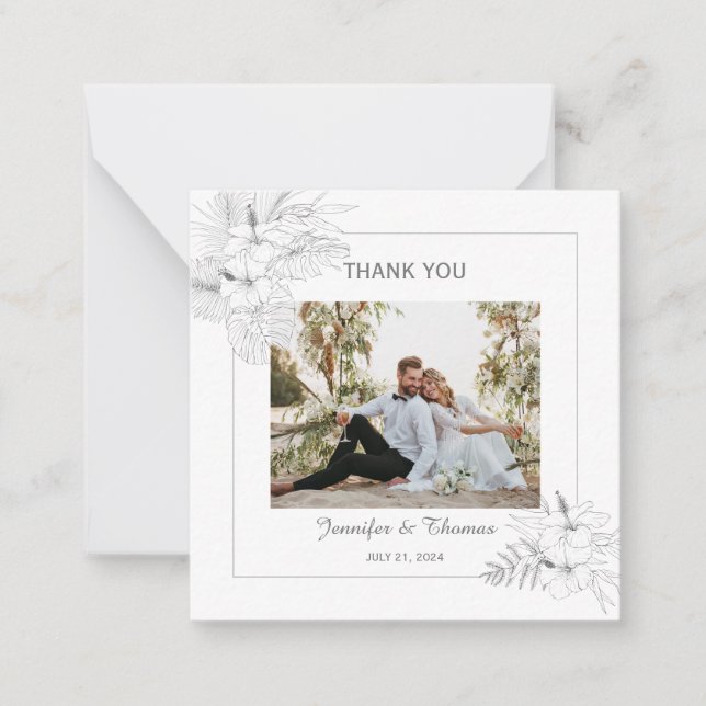 Correspondance Carte de remerciements d'été Tropical Beach Boho (Devant)