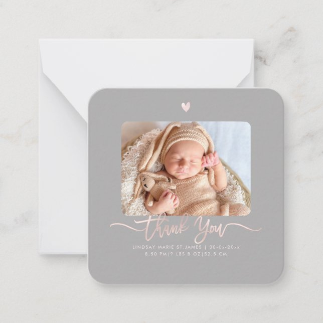 Correspondance Carte de Remerciements DIY Fait Main pour Baby Sho (Devant)