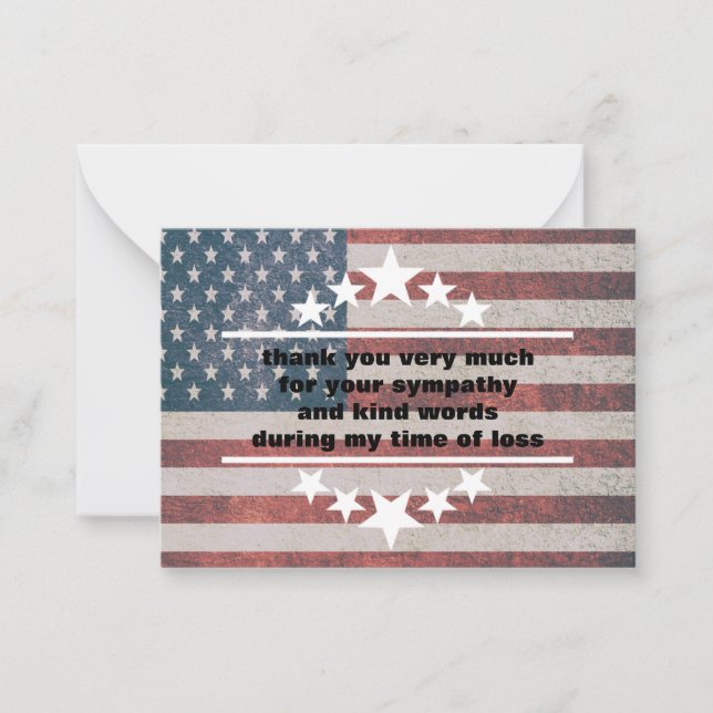 Correspondance Carte de remerciements drapeau Star America (Devant)