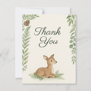 Correspondance Carte de remerciements du Baby shower forestier