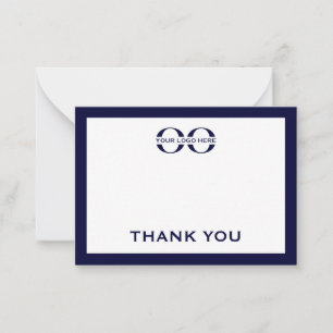 Correspondance Carte de remerciements du logo commercial bleu et 