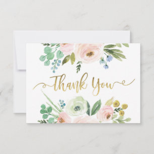Correspondance Carte de remerciements fleuri, verdure