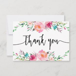 Correspondance Carte de remerciements floral, verdure, boho