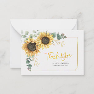 Correspondance Carte de remerciements Mariage Budget Sunflower Eu