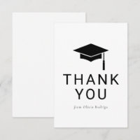 Carte de remerciements minimaliste de graduation p