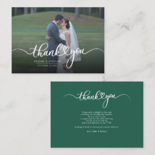 Correspondance Carte de remerciements photo Mariage à lettres bud