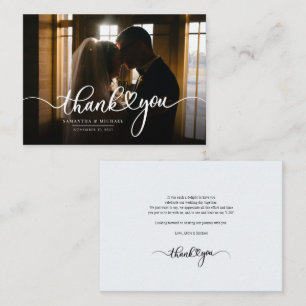 Correspondance Carte de remerciements photo Mariage moderne