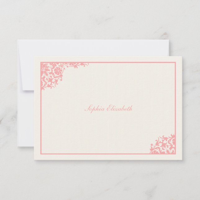 Correspondance Carte de remerciements rose (Devant)