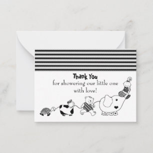 Correspondance Carte de remerciements Safari Bébé Et Animal