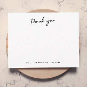 Correspondance Carte de remerciements   Typographie minimale blan