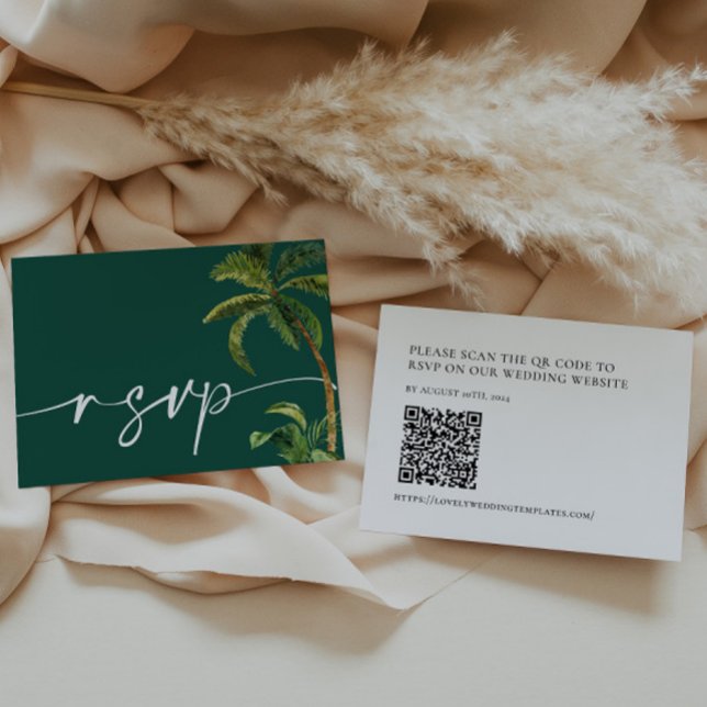 Correspondance Carte de réponse au code QR du Mariage tropical (Créateur téléchargé)
