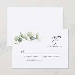 Correspondance Carte de réponse de mariage à la verdure d'eucalyp