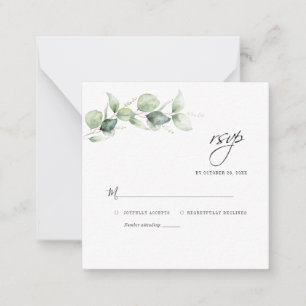 Correspondance Carte de réponse de mariage au eucalyptus aquarell