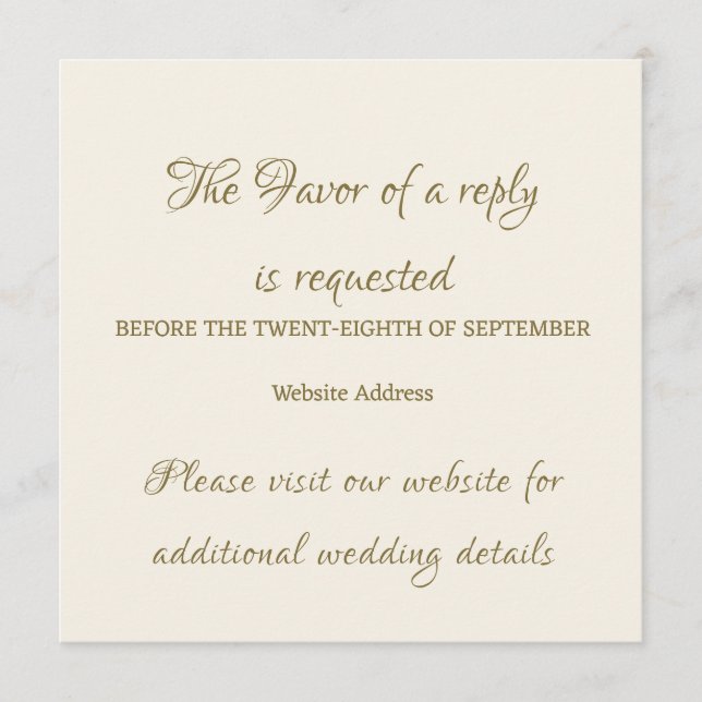Correspondance Carte de réponse de mariage élégante et chic à ins (Devant)