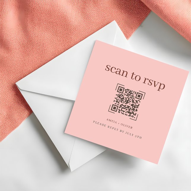Correspondance Carte de réponse de mariage en ligne avec code QR  (Créateur téléchargé)