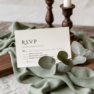 Correspondance Carte de réponse de mariage minimaliste avec choix
