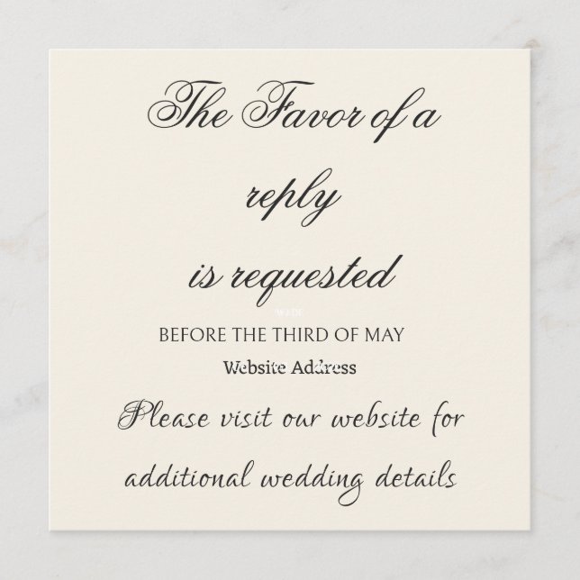 Correspondance Carte de réponse initiale de mariage Couronne (Devant)