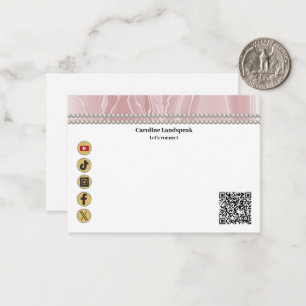 Correspondance Carte de réseau social avec QR Code moderne et per
