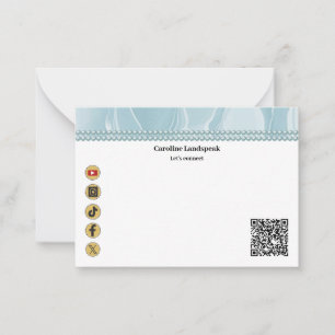 Correspondance Carte de réseau social moderne avec QR Code et per