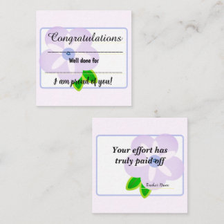 Correspondance Carte de réussite de l'élève – Design floral éléga