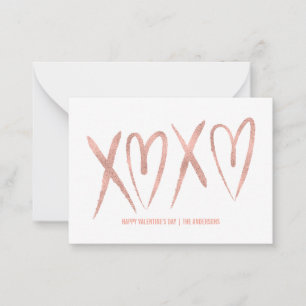 Correspondance Carte de Saint-Valentin Rose brossé moderne en or