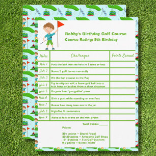 Correspondance Carte de score de fête d'anniversaire de golf de g