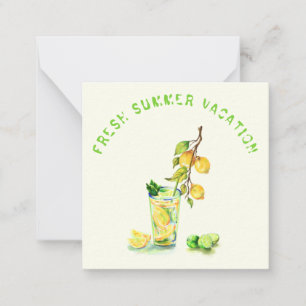 Correspondance Carte de Vacances d'Été Cocktail au Citron - Texte