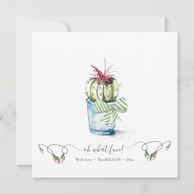 Correspondance Carte de vacances Watercolor Cactus (Devant)