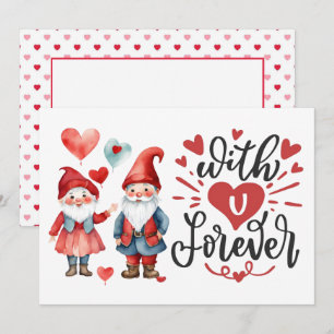 Correspondance Carte de Valentines Photo Gnome "With U Forever"