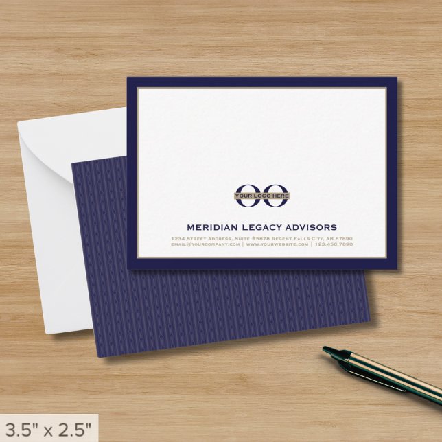 Correspondance Carte de visite bleu marine avec logo (Créateur téléchargé)