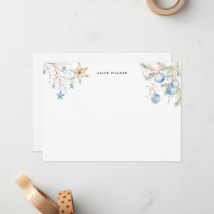 Correspondance Carte de vœux à monogramme pour les fêtes avec orn