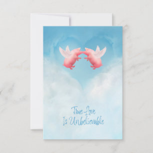 Correspondance Carte de vœux à plat incroyable amour de cochons v