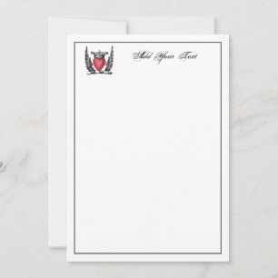 Correspondance Carte de vœux aux ailes de cœur héraldiques et bla